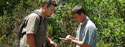Erich van Wyk and Paul Smith finding the The Pondoland Ghost Bush, Raspalia Trigyna