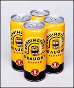 Cans of Boddingtons