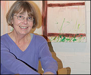 Brenda with one of her Jaywick paintings 