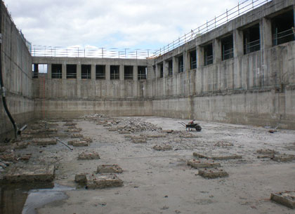 The basement pictured in May 2010, having been drained of water