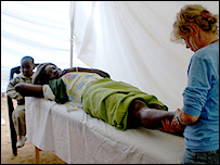 Sarah Spencer Chapman at work in Kibera, Africa