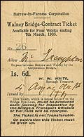 The inside of the Walney Bridge contract ticket