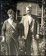 Frances' grandparents outside a cottage