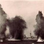 HMS Barham under attack, 1941. Probably Battle for Crete