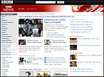 A graphic of the new look BBC News website