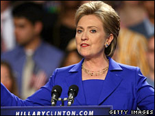 Bà Hillary Clinton hôm 03/6/2008