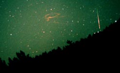 Picture of a meteor shower, by permission of George A Danos, BBC Space website.