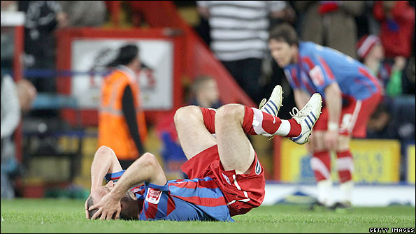 Shaun Derry shows his disappointment