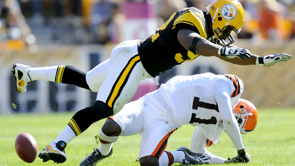 James Harrison's tackle on Mohamed Massaquoi landed him a £48,000 fine. Photo: AP
