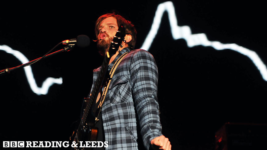 Kings of Leon performing live at Reading 2009