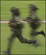 Some of the Walney AFC Charging to action