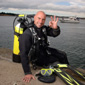 Here Darryl is prepped for a dive for the 'Waterworld' series