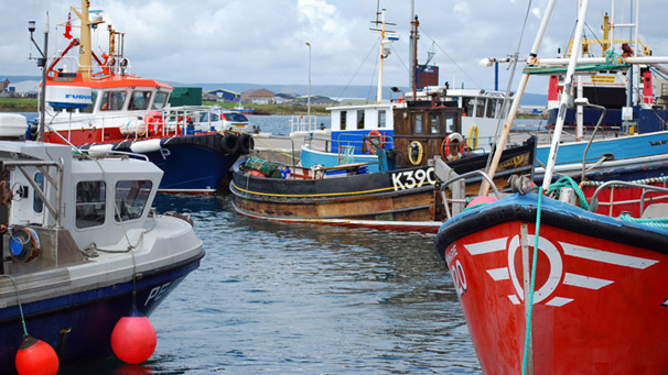 Photo of boats in the Kirkwall harbour