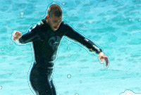 Oscar in wetsuit - Owain