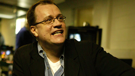 Russell T Davies during production of Doctor Who