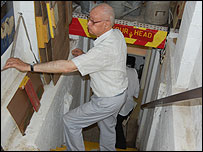Steps into Clifford Road Air Raid Shelter Museum