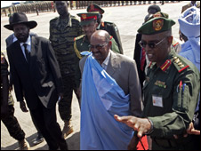 البشير عن وصوله الى جوبا