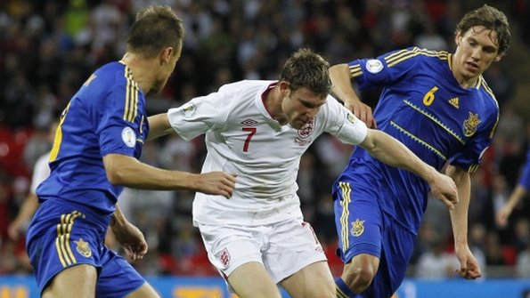 James Milner rivals two Ukraine players