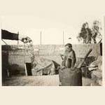 Resus monkey called 'Gypo'. He was taken off a troopship from India in Port Said. Continuing to U.K. would have crated a quarentine problem for rabies. Kept on a chain, he spent a lot of time in my office. Driver Harvey used to bath him.