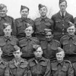 My father Charles Bentley standing at the far right of his Home Guard unit.