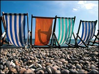Deckchairs on the coast