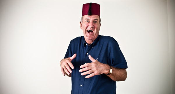 Russ Abott wearing a Fez