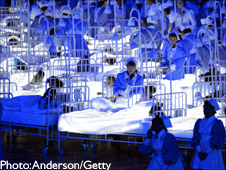Opening Ceremony London 2012 Olympics. NHS scene