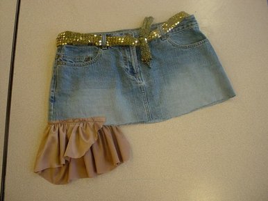 Gold and demin skirt