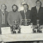 Man of iron! Leith (third from the right) with his fellow committee members of Burnside Tug ‘O’ War club