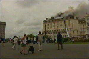 Onlookers watched from the Hoe