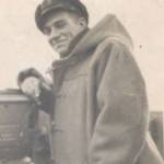 Sub Lt. Derek Tolfree RNR Navigating Officer HMS Tremadoc Bay. Towing Mk 21 U Boat across the Baltic Sea.