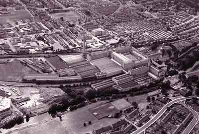 Aerial shot of Saltaire