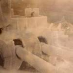 Brrrr - now THAT's cold! Iced up guns on HMS Kent in the Arctic on Russian convoy duty