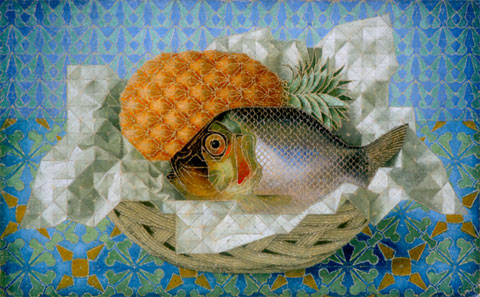 Fish and Pineapple by Alfred Janes 1936. Image © the artist, provided by Hilly Janes