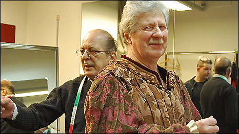 David Drew gets into costume