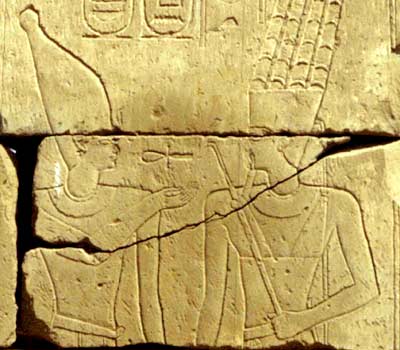 Psametik III, on a relief in a chapel in the temple of Karnak