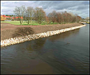 Flood defences, Parrs Wood School, East Didsbury
