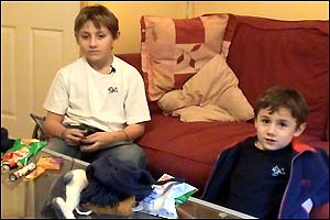 Picture: The Penny boys and their Christmas boxes