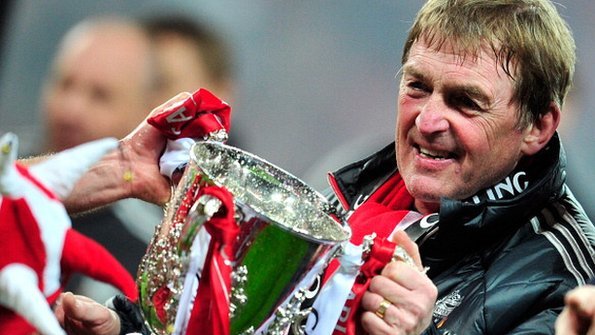Kenny Dalglish with the Carling Cup