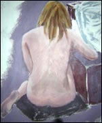 Tonal painting of figure, using layering technique
