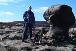 John Coombs and his dog Biscuit on Kinder Scout