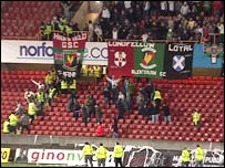 Crowd trouble at Linfield v Glentoran match