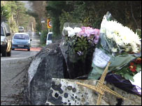 Flowers in memory of the Police Officers 