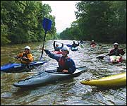 Canoeing on the river at Umberleigh