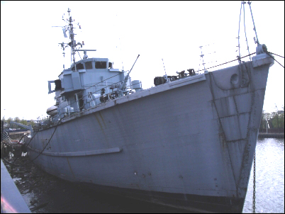The former minesweeper TS Kellington arrived at Stockton's riverside in 1993.