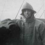 Frank Bloxham on board a Corvette. (Denmark Straights 1942)