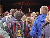 John Hegley on stage at Latitude