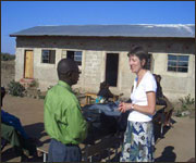 Jill visiting Chileleko Community School