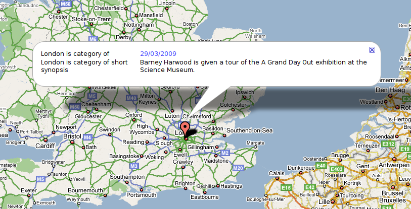 Available episode on a map