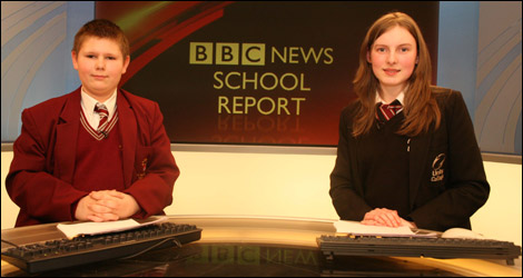 School pupils in North West Tonight studio